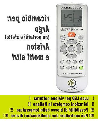telecomando condizionatore climatizzatore argo split e pompa