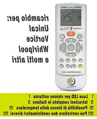 telecomando condizionatore whirlpool unical vortice climatiz