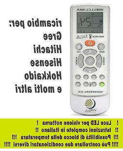 Telecomando condizionatore Gree Hitachi Hisense Hokkaido cli